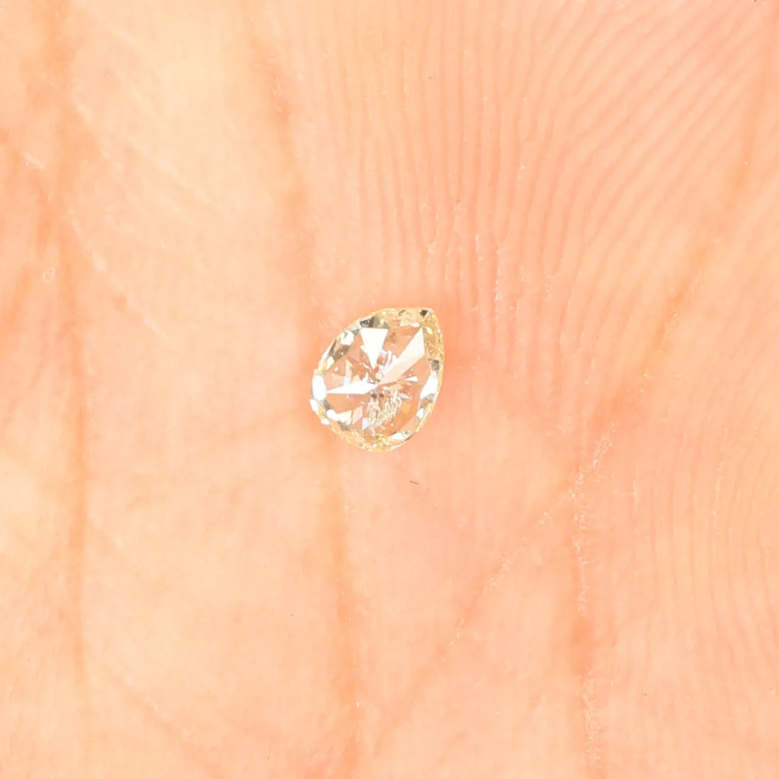 0.16 CT Natural Loose Diamond, Pear Diamond, Yellow Diamond, Rustic Diamond, Pear Cut Diamond, Fancy Color Diamond L5485