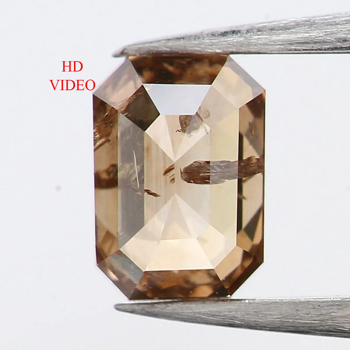 0.33 Ct Natural Loose Diamond, Emerald Cut Diamond, Brown Diamond, Polished Diamond, Rose Cut Diamond, Rustic Diamond, Antique D