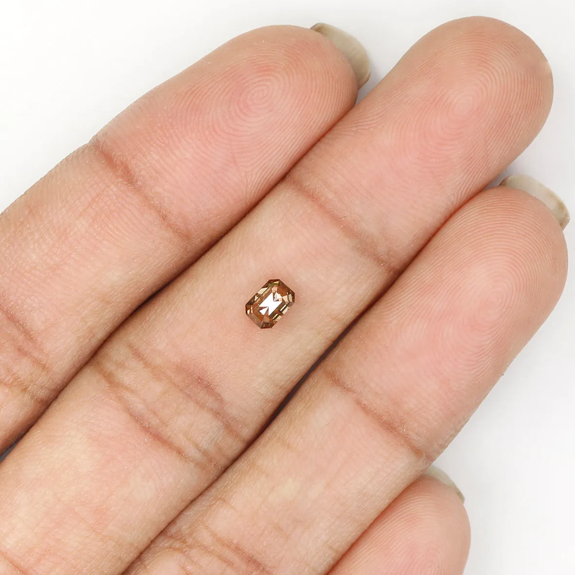 0.33 Ct Natural Loose Diamond, Emerald Cut Diamond, Brown Diamond, Polished Diamond, Rose Cut Diamond, Rustic Diamond, Antique D