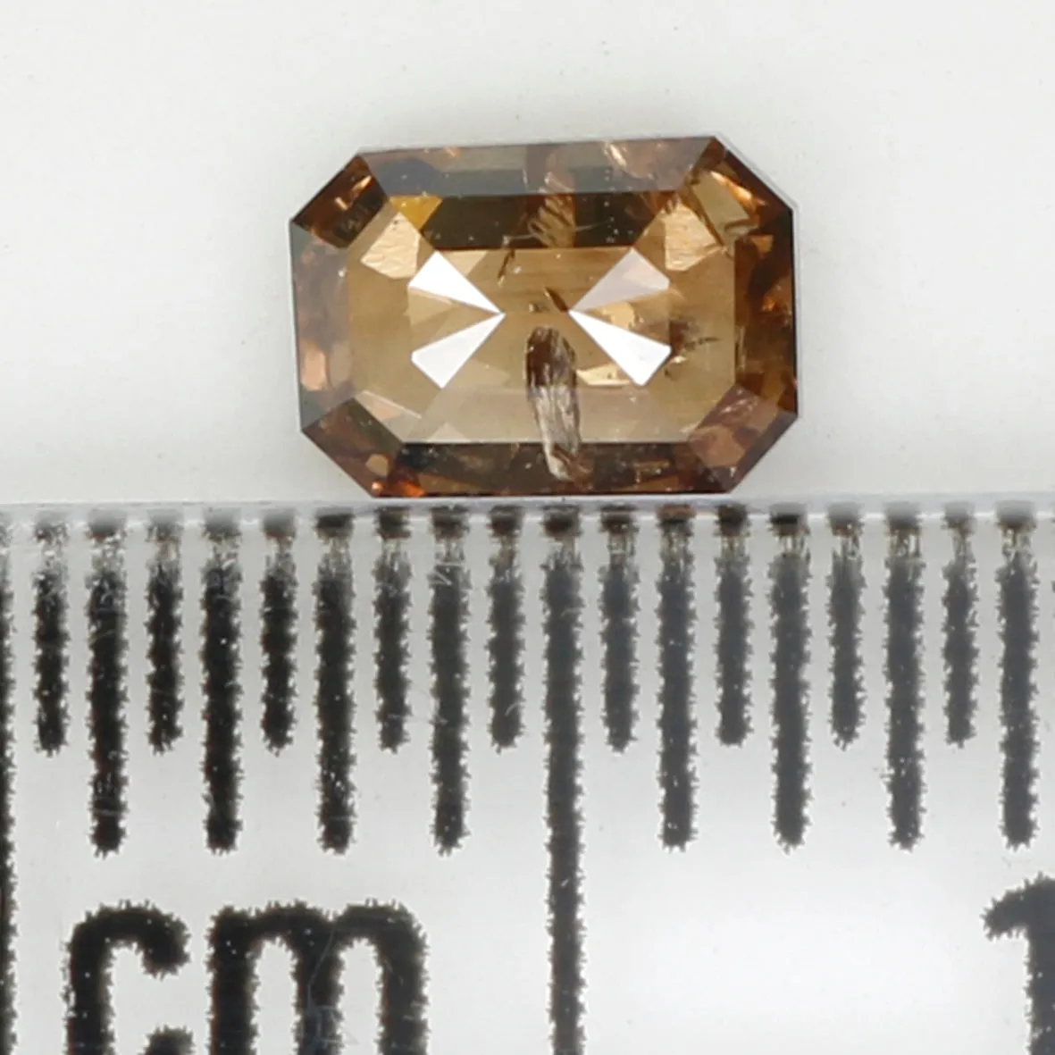 0.33 Ct Natural Loose Diamond, Emerald Cut Diamond, Brown Diamond, Polished Diamond, Rose Cut Diamond, Rustic Diamond, Antique D