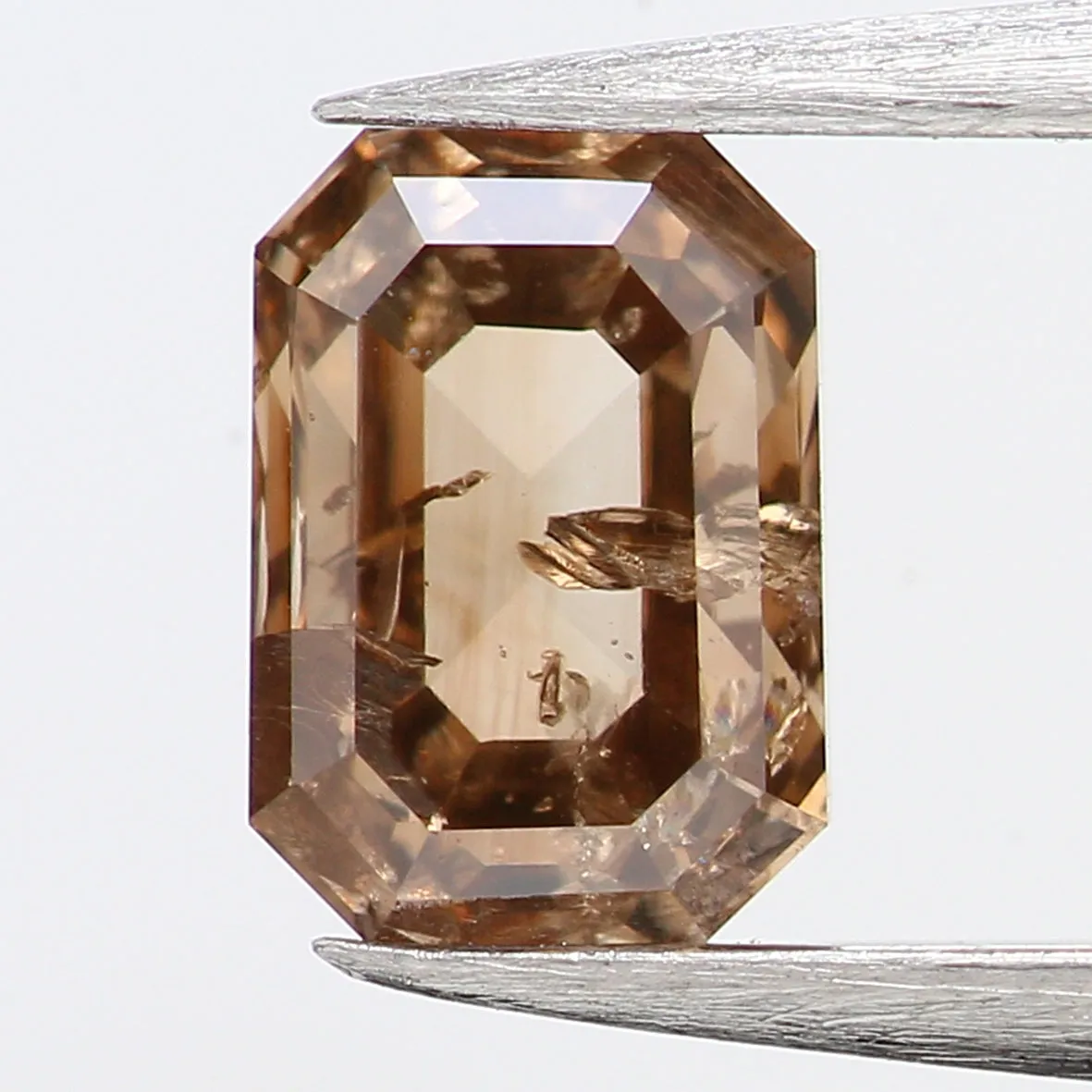 0.33 Ct Natural Loose Diamond, Emerald Cut Diamond, Brown Diamond, Polished Diamond, Rose Cut Diamond, Rustic Diamond, Antique D