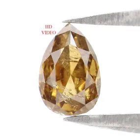 0.39 CT Natural Loose Pear Shape Diamond Brown Color Pear Cut Diamond 5.40 MM Natural Loose Diamond Pear Rose Cut Shape Diamond 