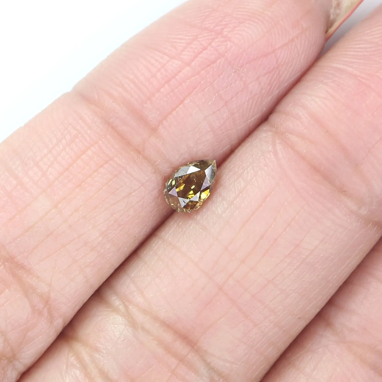 0.39 CT Natural Loose Pear Shape Diamond Brown Color Pear Cut Diamond 5.40 MM Natural Loose Diamond Pear Rose Cut Shape Diamond 