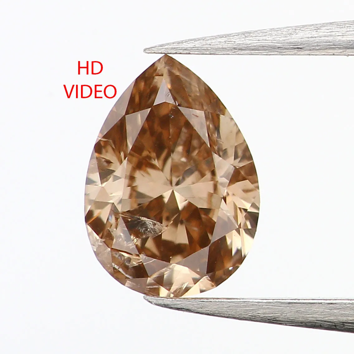 0.44 CT Natural Loose Diamond, Pear Diamond, Brown Diamond, Rustic Diamond, Pear Cut Diamond, Fancy Color Diamond, L669