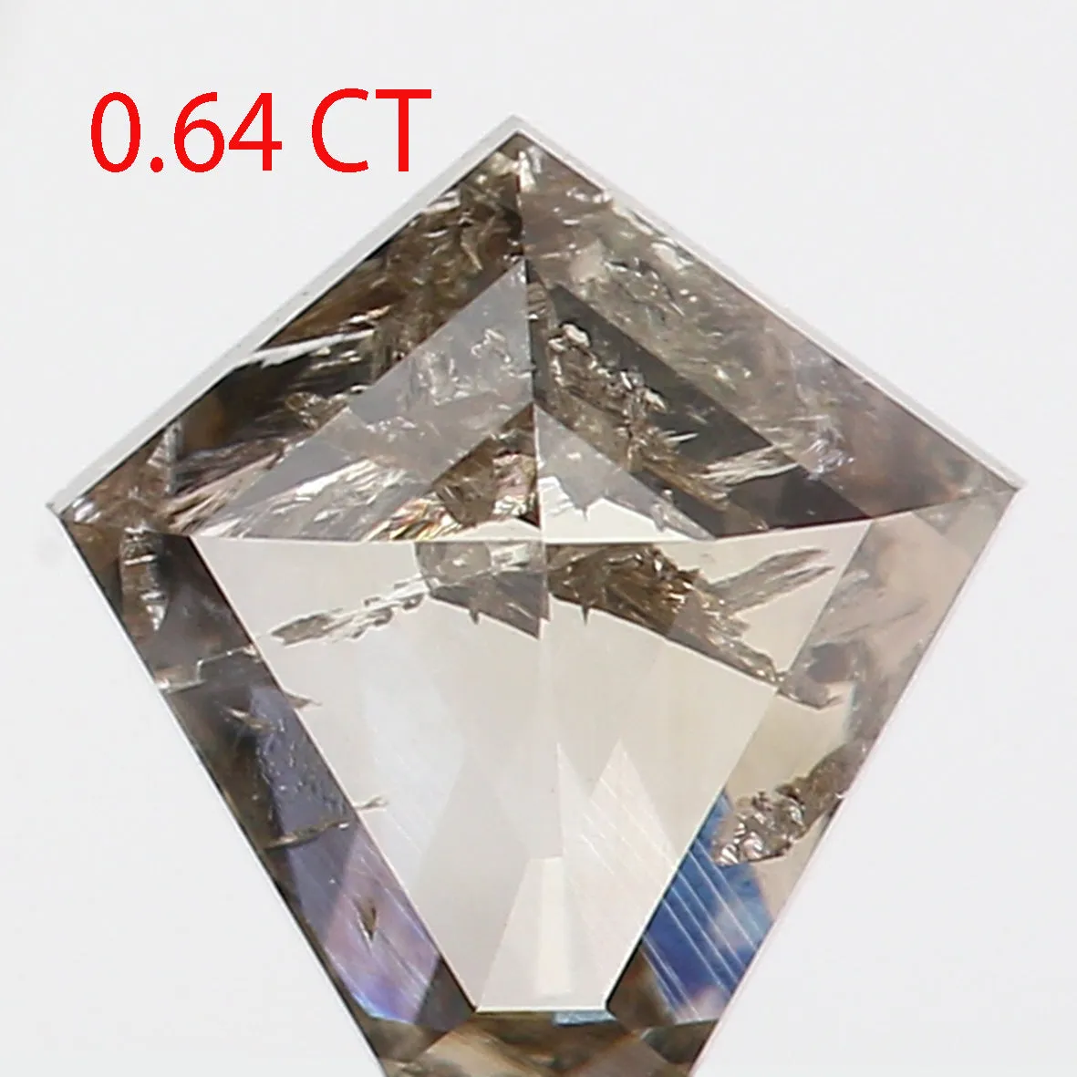 0.64 CT Natural Loose Diamond, Pentagon Cut Diamond, Salt And Pepper Diamond, Black Grey Diamond, Rose Cut Diamond, Rustic Diamo