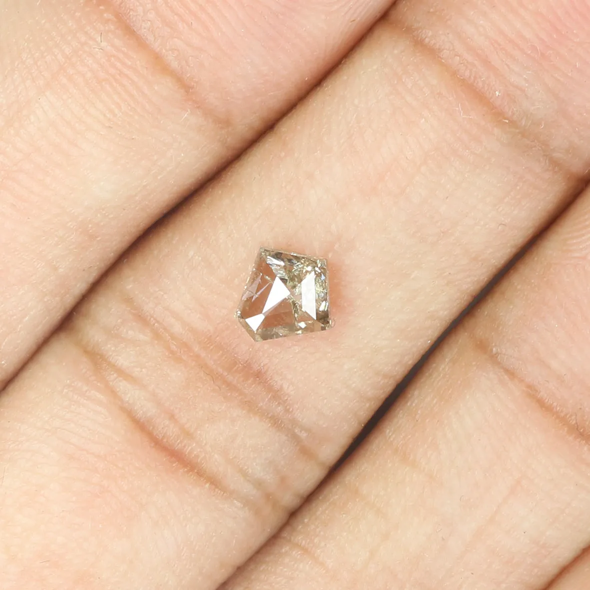 0.64 CT Natural Loose Diamond, Pentagon Cut Diamond, Salt And Pepper Diamond, Black Grey Diamond, Rose Cut Diamond, Rustic Diamo