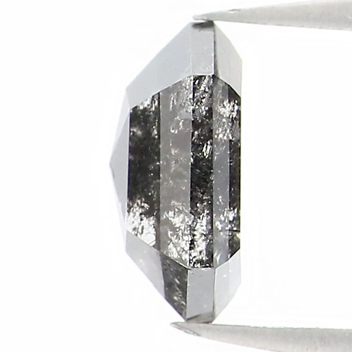 0.72 CT Natural Loose Hexagon Shape Diamond Salt And Pepper Hexagon Diamond 6.20 MM Black Grey Color Hexagon Shape Rose Cut Diam