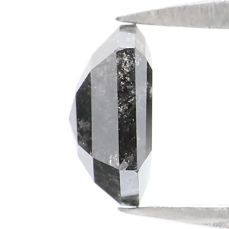 0.89 CT Natural Loose Hexagon Shape Diamond Salt And Pepper Hexagon Diamond 6.35 MM Black Grey Color Hexagon Shape Rose Cut Diam