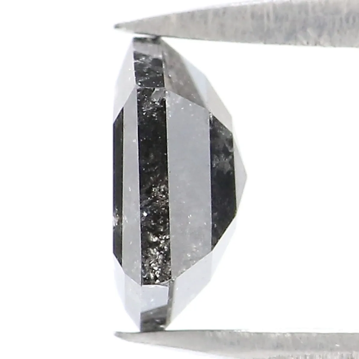 0.89 CT Natural Loose Hexagon Shape Diamond Salt And Pepper Hexagon Diamond 6.35 MM Black Grey Color Hexagon Shape Rose Cut Diam