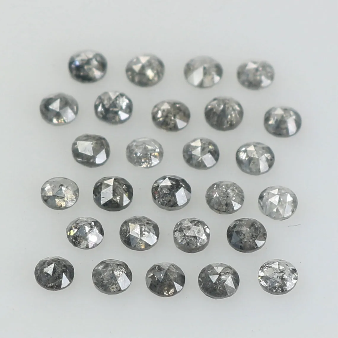 1.00 CT Natural Loose Diamond Round Rose Cut Salt And Pepper Black Gray Color I3 Clarity 2.00 MM Q200