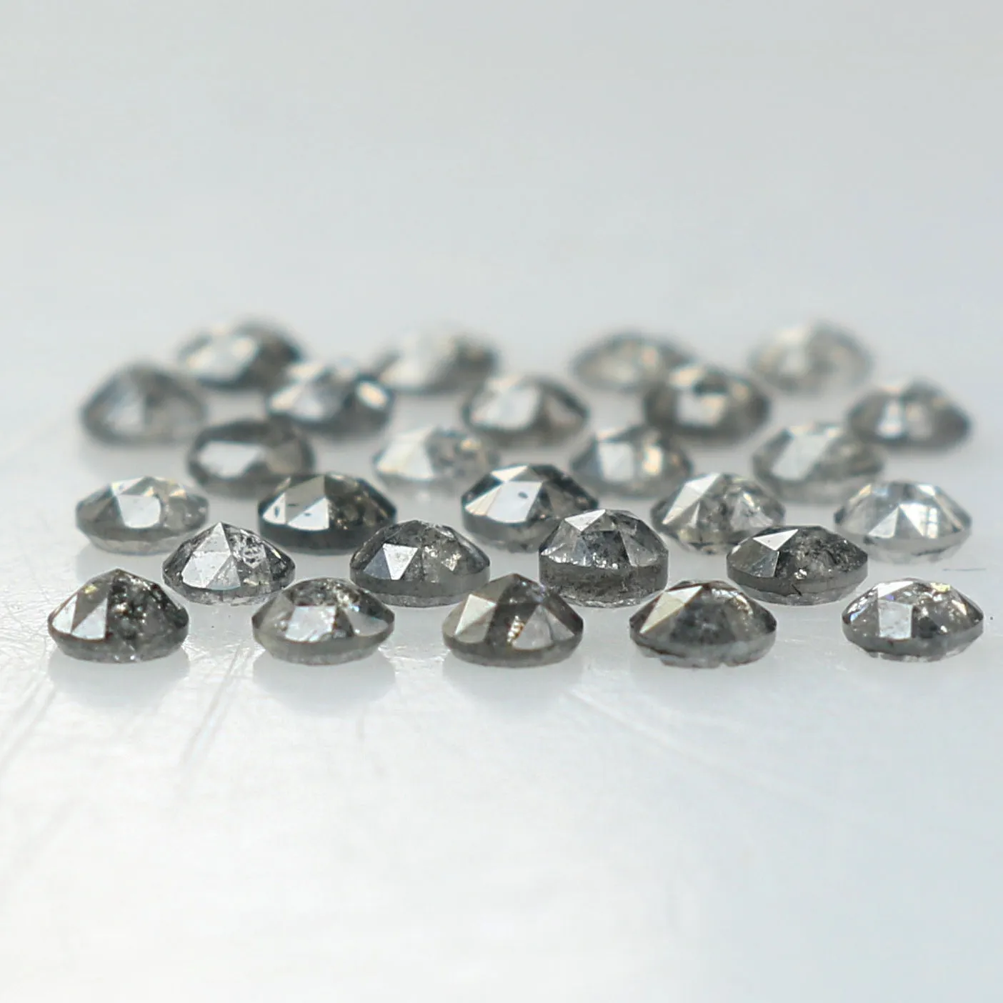 1.00 CT Natural Loose Diamond Round Rose Cut Salt And Pepper Black Gray Color I3 Clarity 2.00 MM Q200