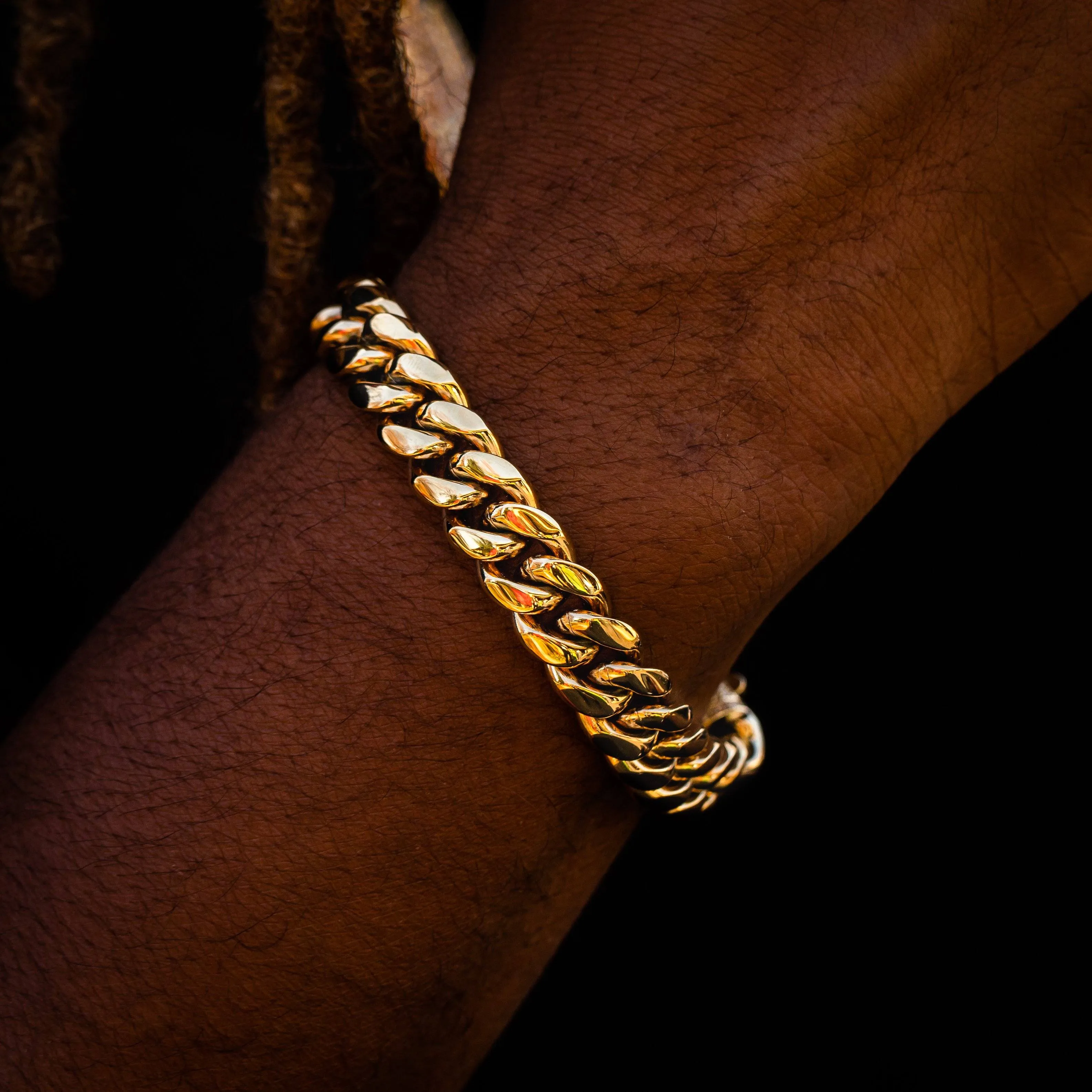 12mm GOLD Miami Cuban Chain Bracelet