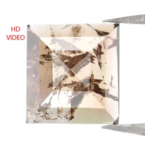 1.30 CT Natural Loose Square Shape Diamond Brown Color Square Cut Diamond 8.00 MM Natural Loose Diamond Square Shape Rose Cut Di