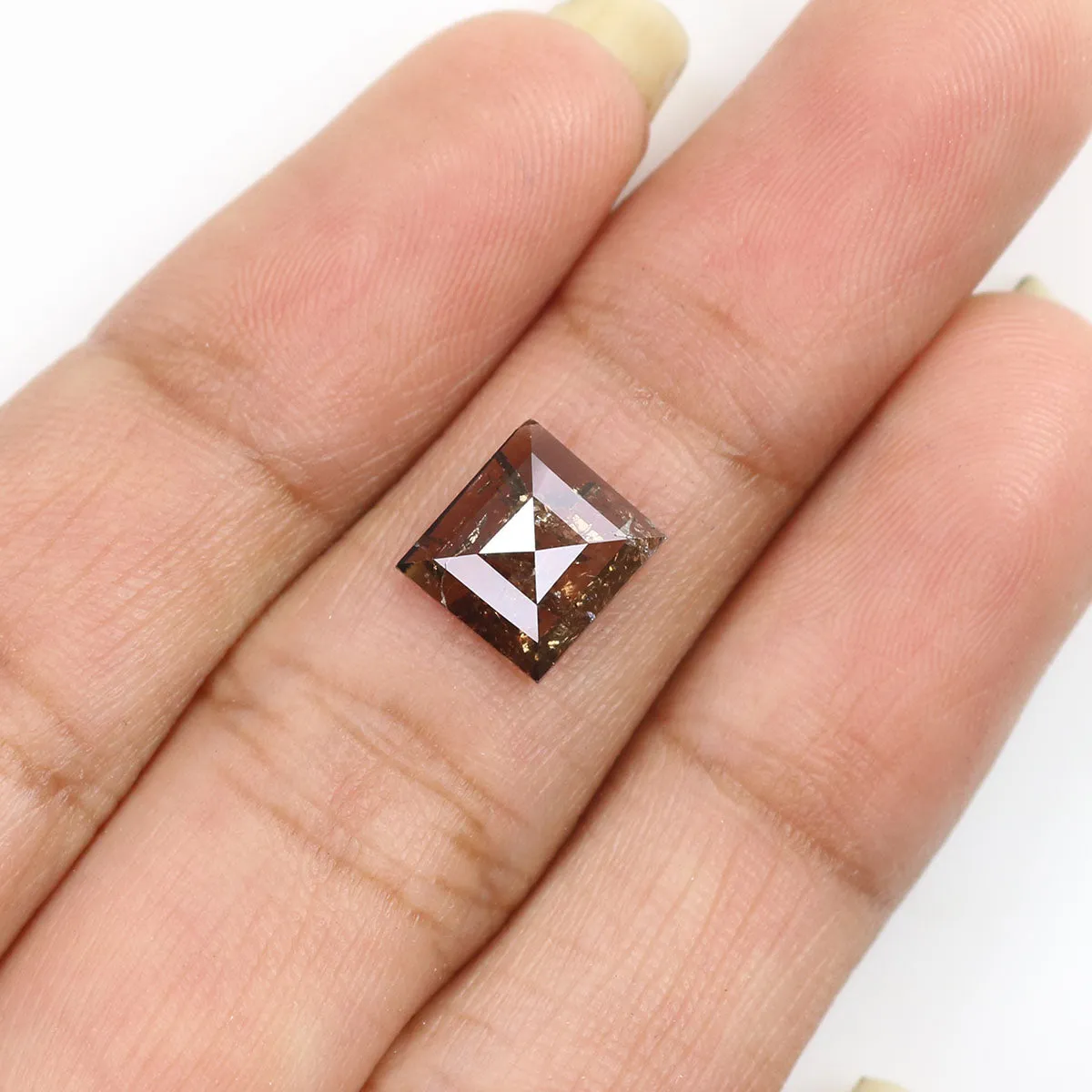 1.30 CT Natural Loose Square Shape Diamond Brown Color Square Cut Diamond 8.00 MM Natural Loose Diamond Square Shape Rose Cut Di