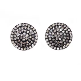 1.30cttw Diamond Circle Earrings Black Stainless Steel