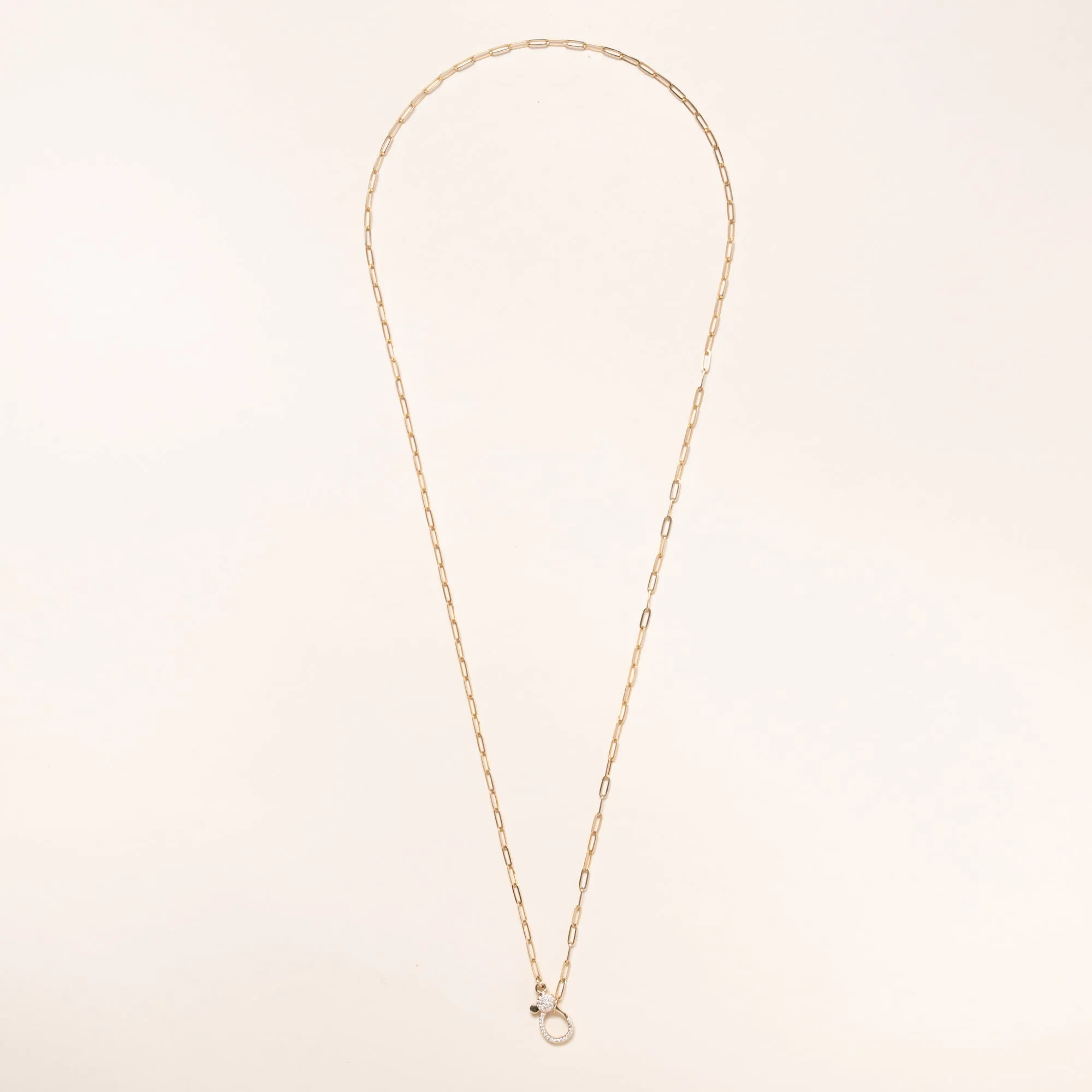 14k Gold Necklace Paper Clip Chain 24