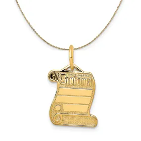 14k Yellow Gold Engravable Diploma Necklace