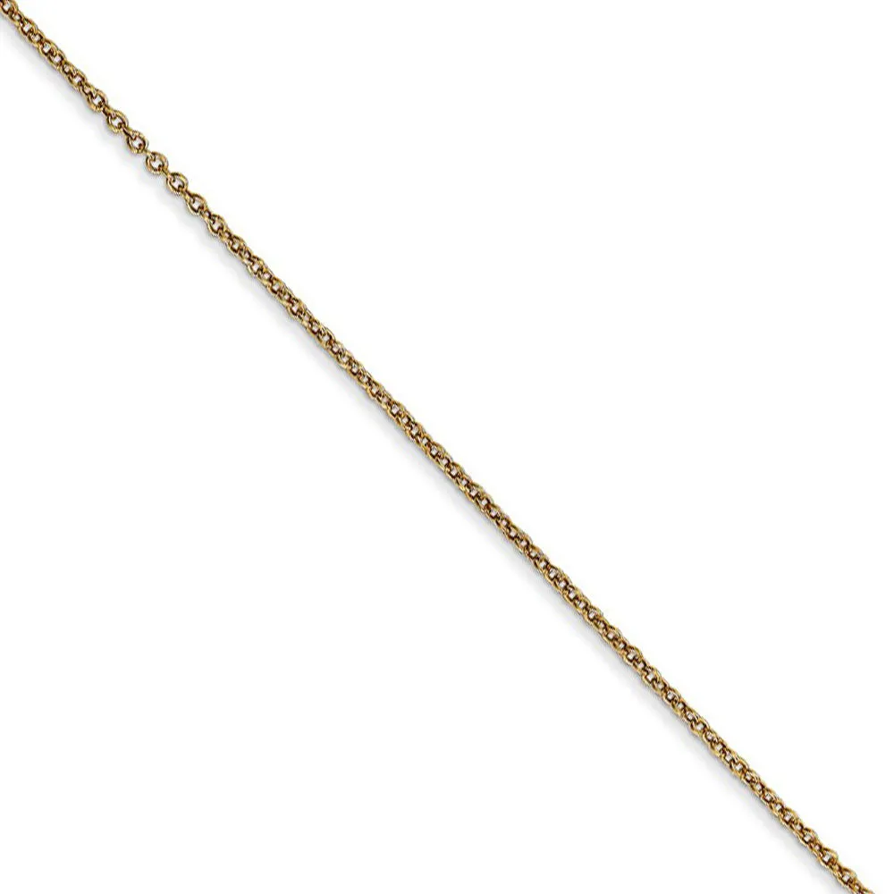 14k Yellow Gold Satin and Diamond Cut Rabbit (10mm) Necklace