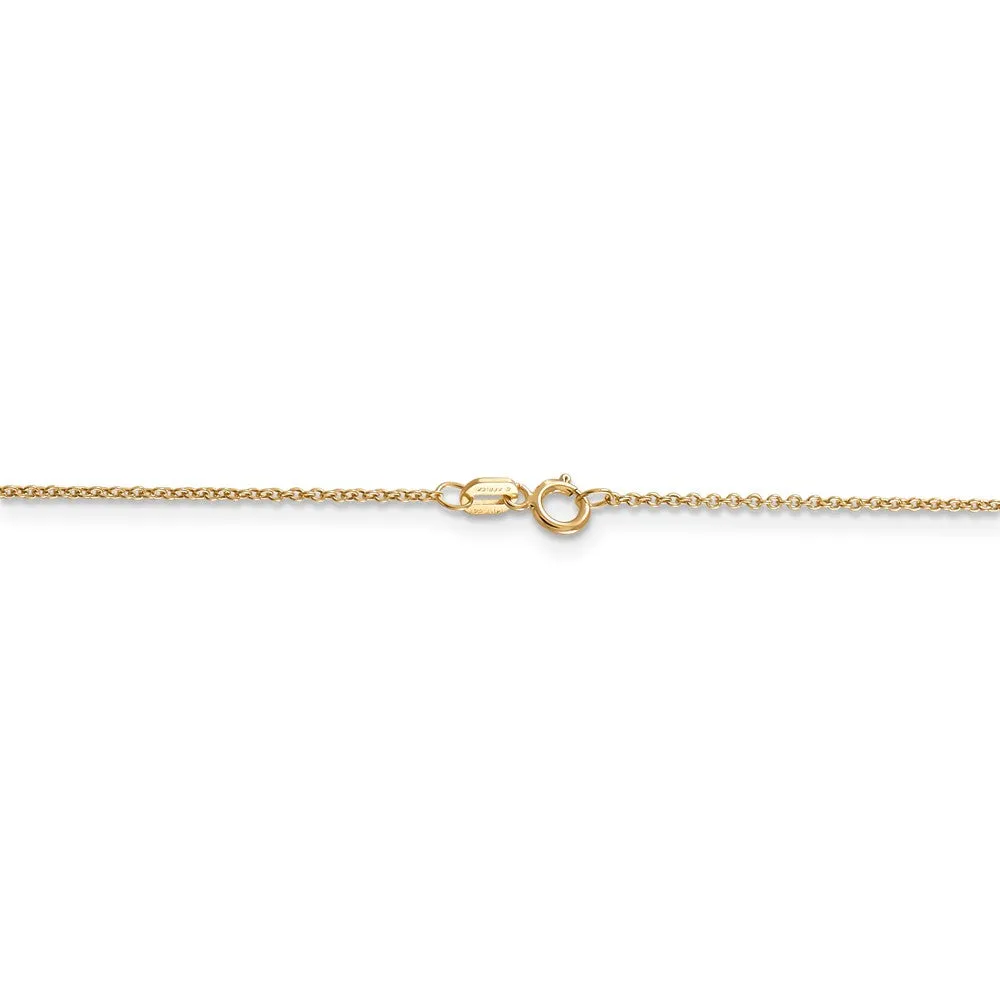 14k Yellow Gold Satin and Diamond Cut Rabbit (10mm) Necklace