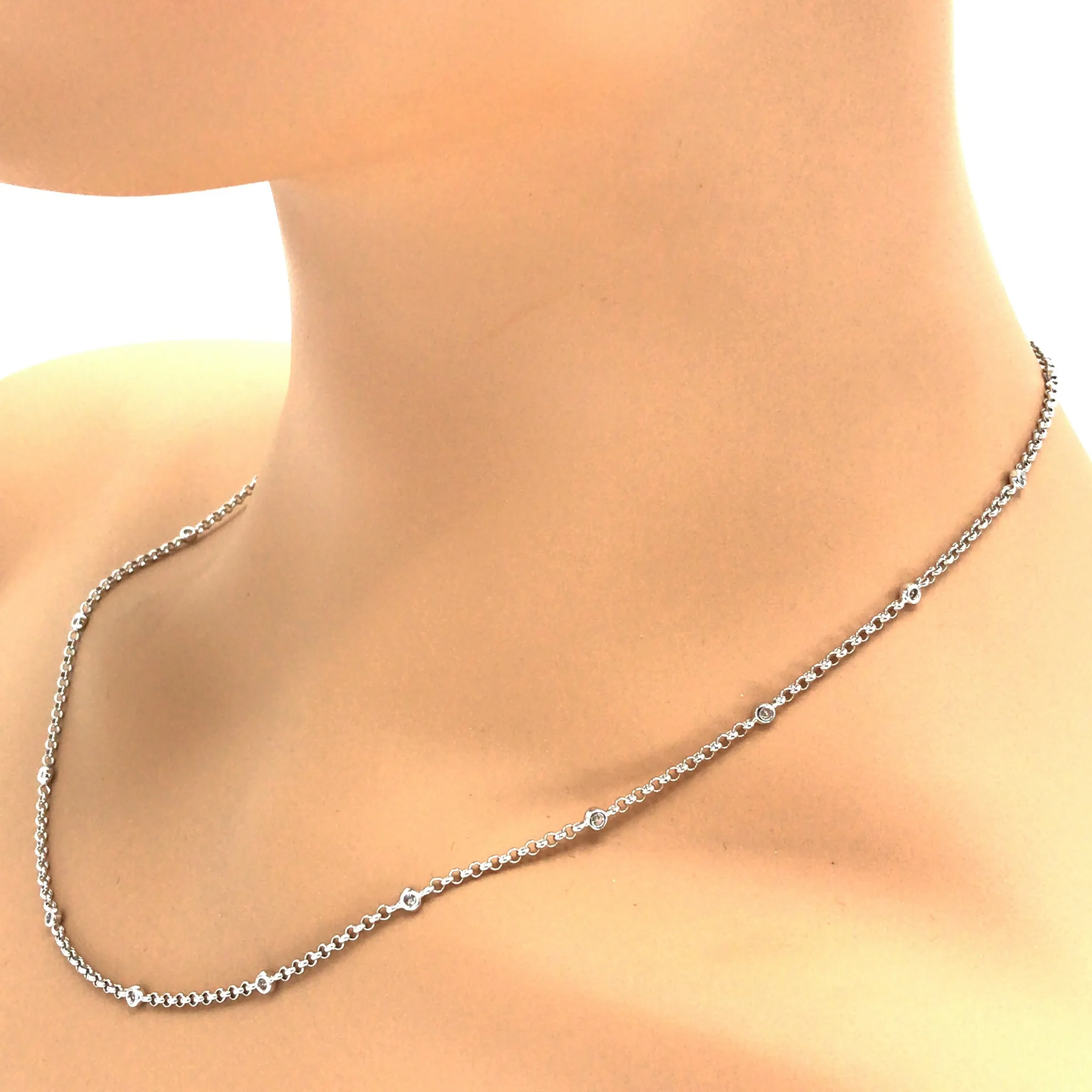 18k Gold Diamond By the Yard Chain Necklace