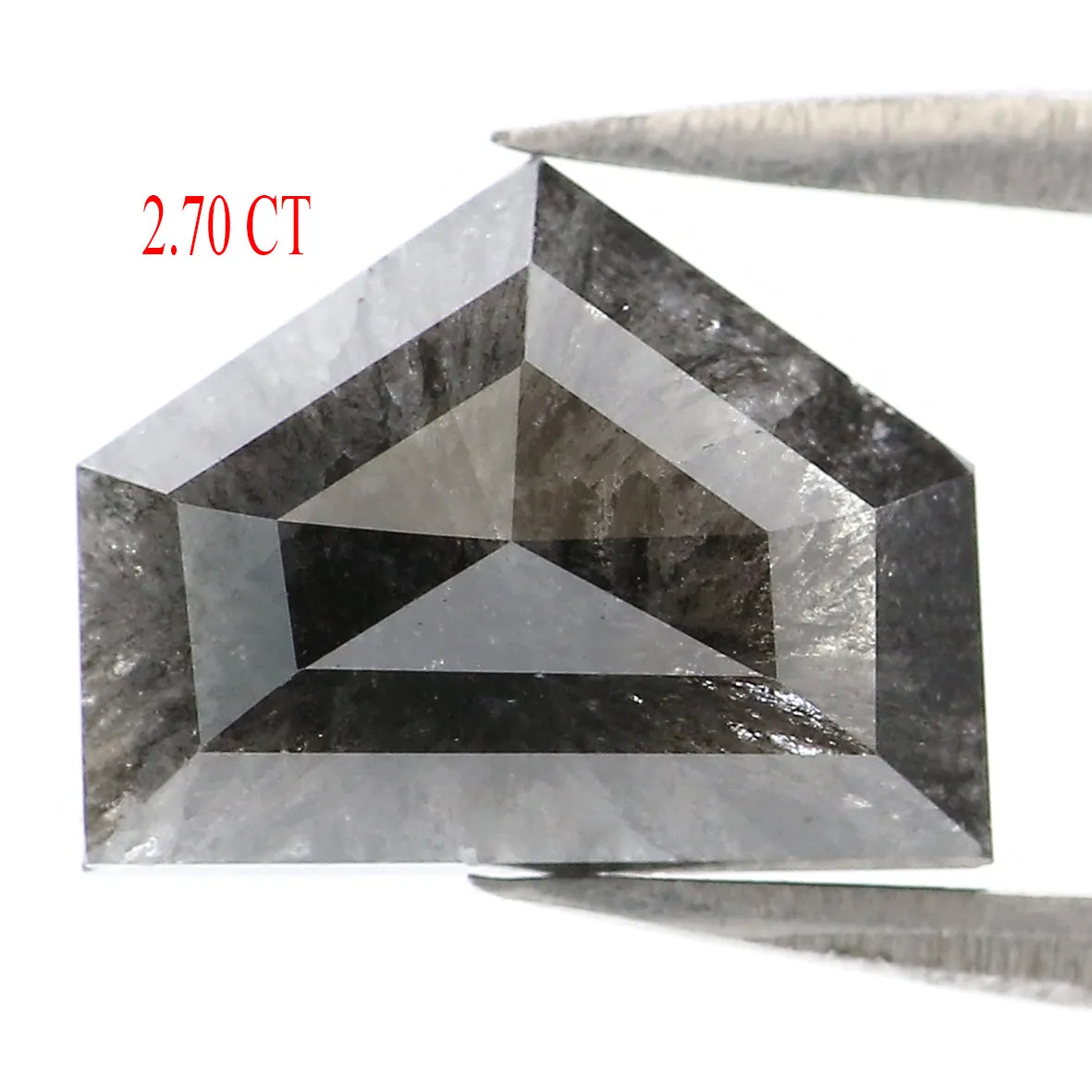 2.70 CT Natural Loose Antique Cut Diamond Black Grey Color Antique Shape Diamond 7.85 MM Natural Loose Antique Shape Rose Cut Di