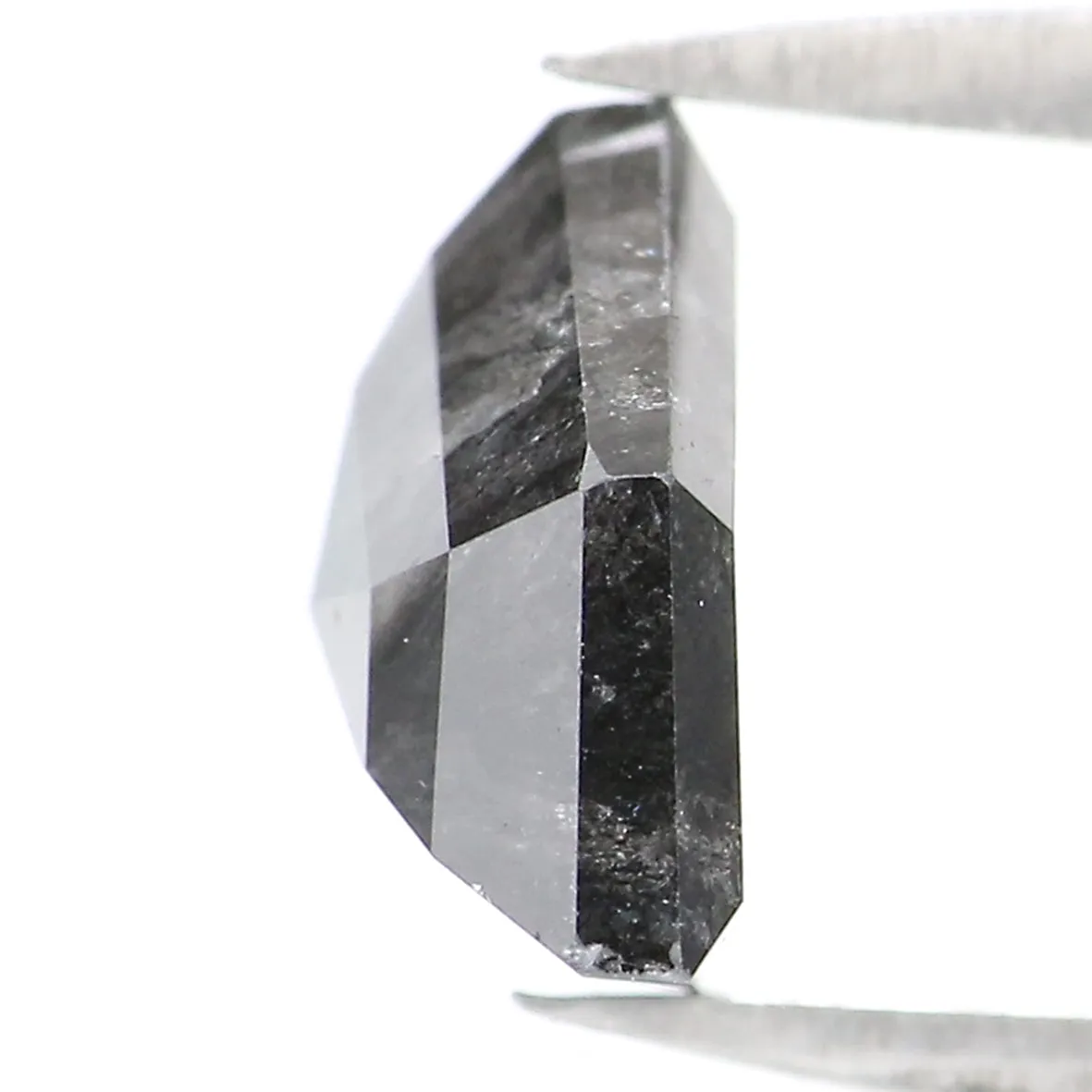 2.70 CT Natural Loose Antique Cut Diamond Black Grey Color Antique Shape Diamond 7.85 MM Natural Loose Antique Shape Rose Cut Di