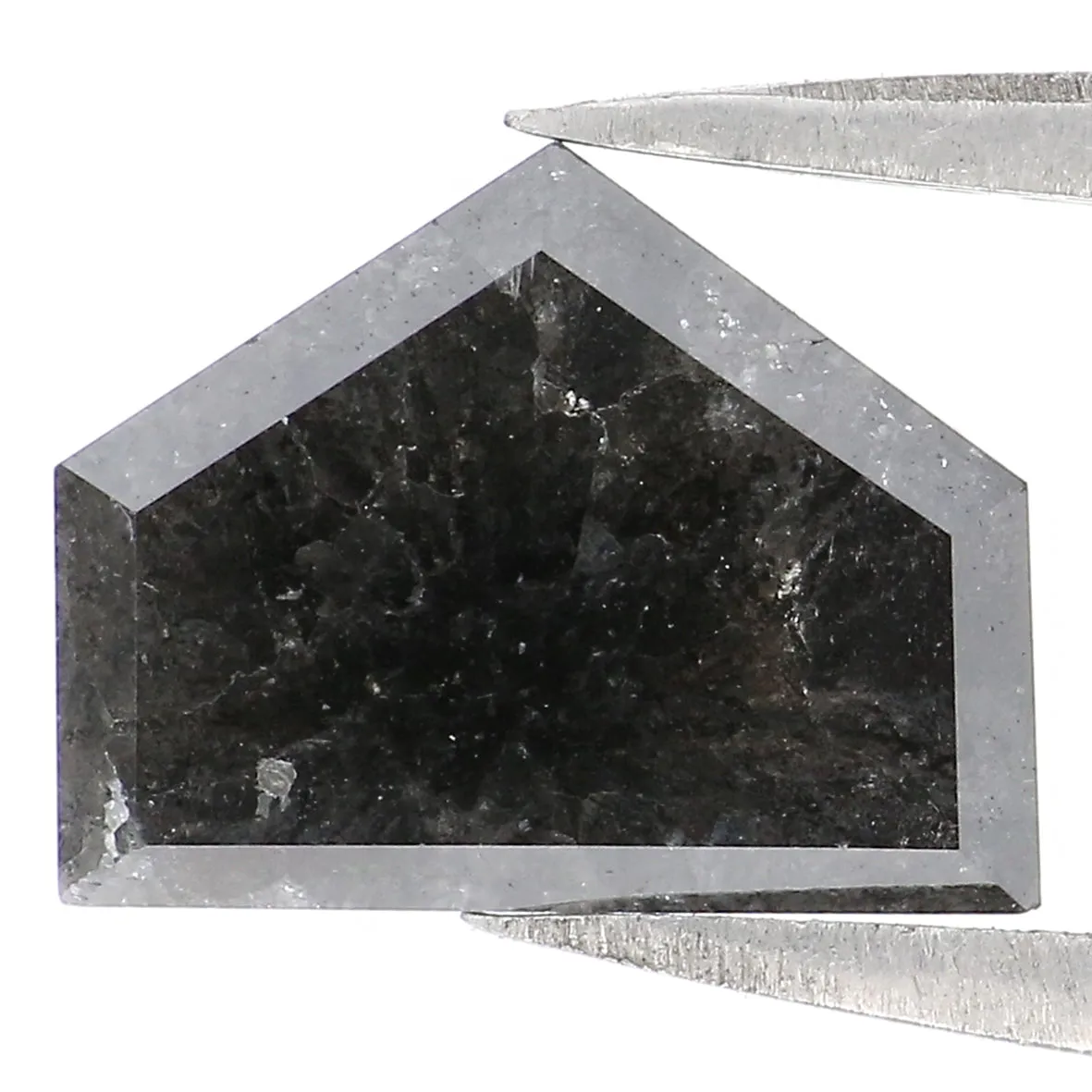 2.70 CT Natural Loose Antique Cut Diamond Black Grey Color Antique Shape Diamond 7.85 MM Natural Loose Antique Shape Rose Cut Di