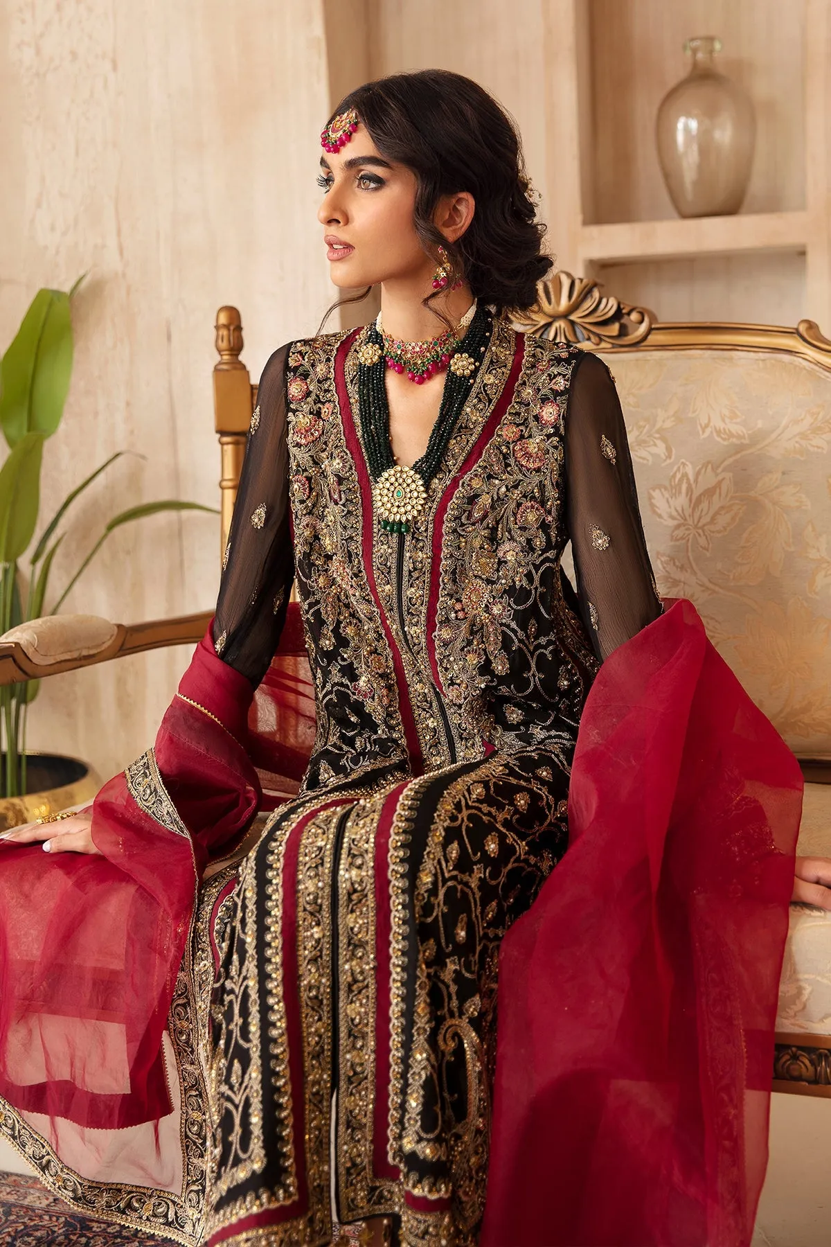 3-PC Unstitched Embroidered Shirt & Formal Chiffon Dupatta DJ4-06