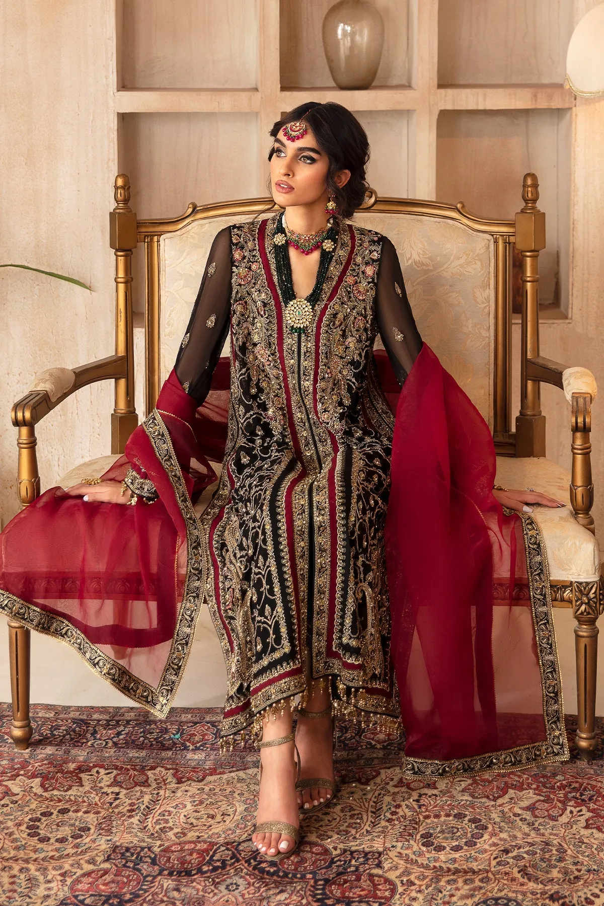 3-PC Unstitched Embroidered Shirt & Formal Chiffon Dupatta DJ4-06