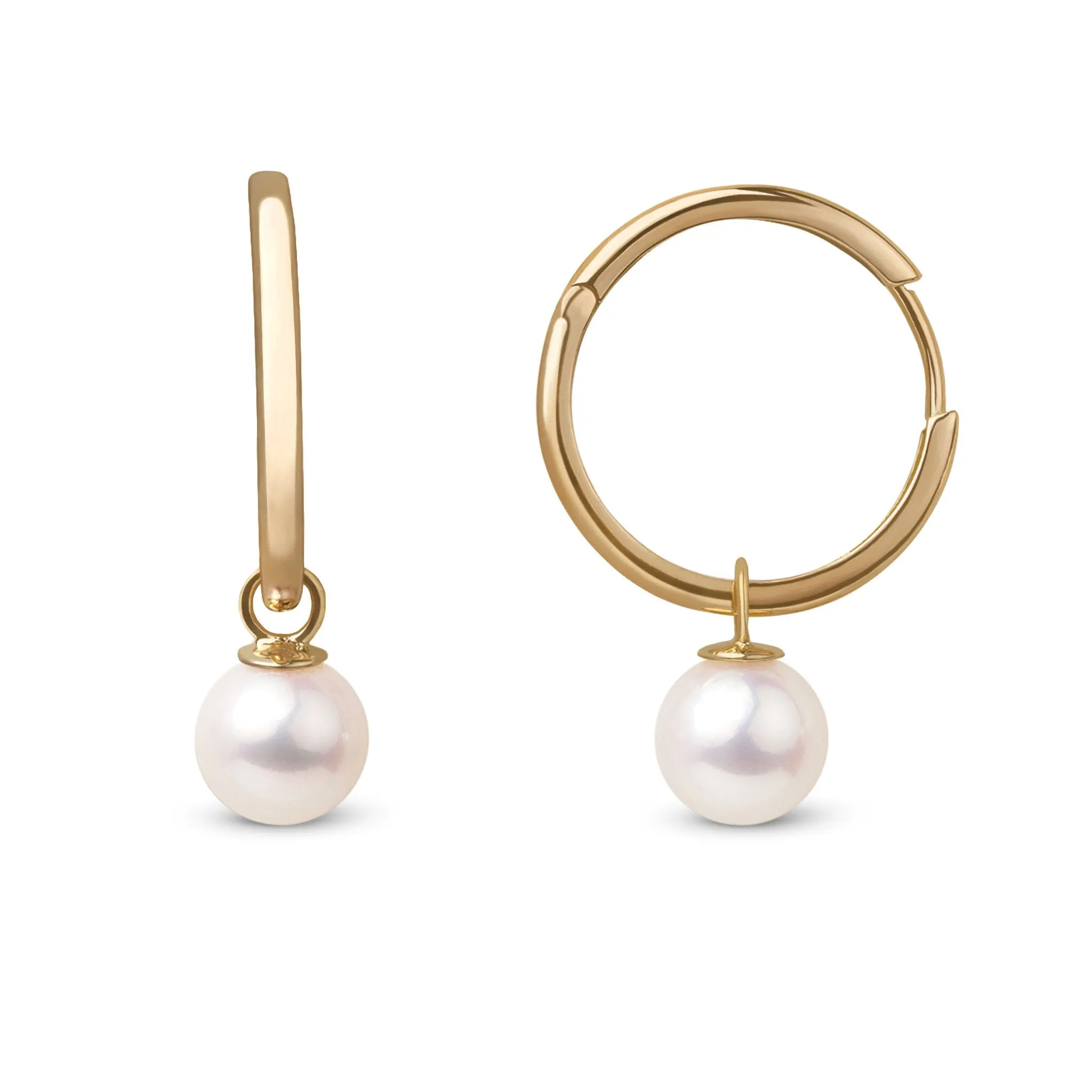 7.5-8.0 mm White Freshadama Pearl Endless Hoop Earrings