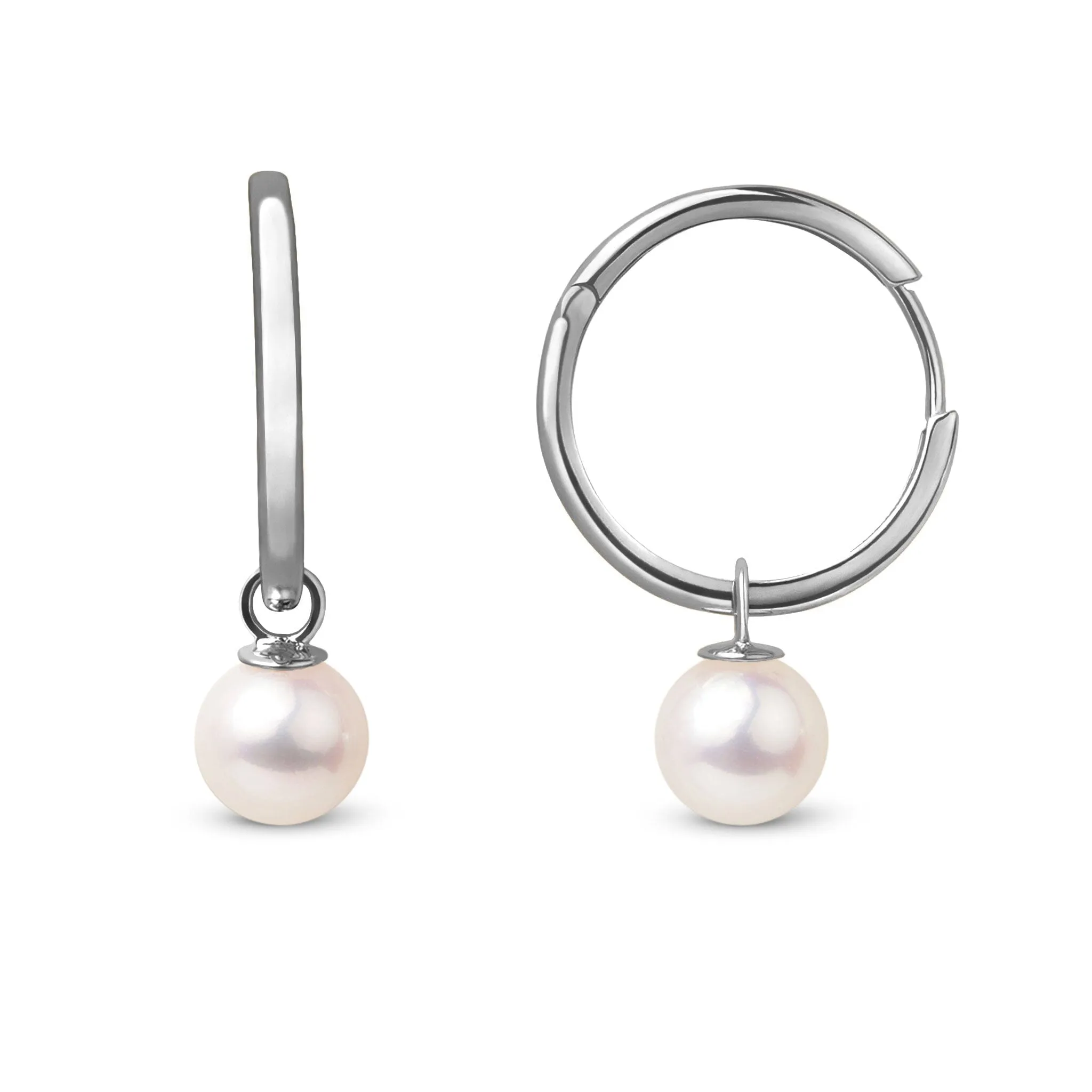 7.5-8.0 mm White Freshadama Pearl Endless Hoop Earrings