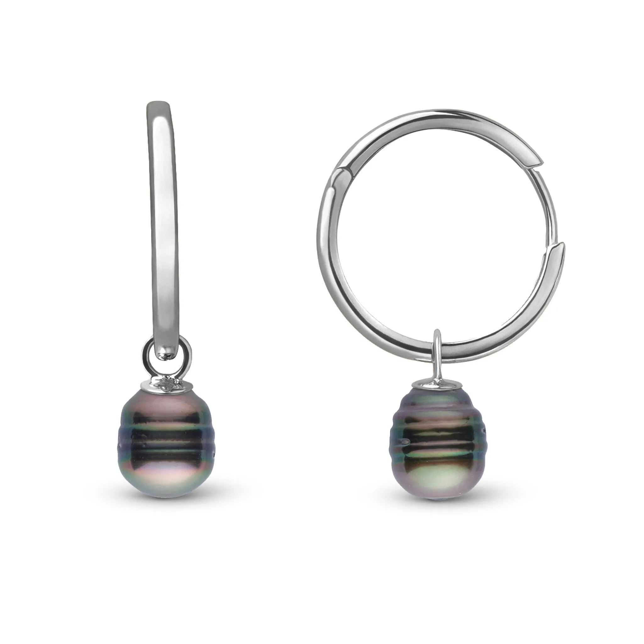 8.0-9.0 mm Tahitian Baroque Pearl Endless Hoop Earrings