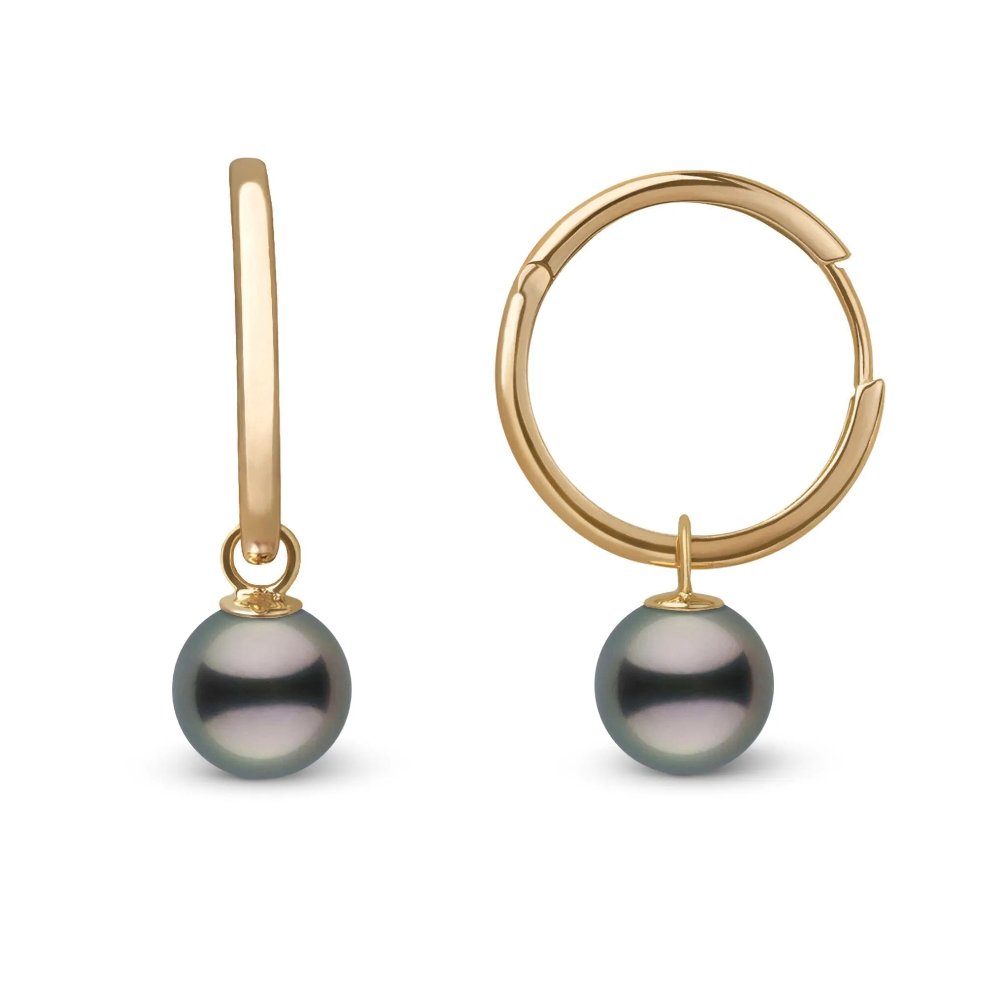 8.0-9.0 mm Tahitian Pearl Endless Hoop Earrings