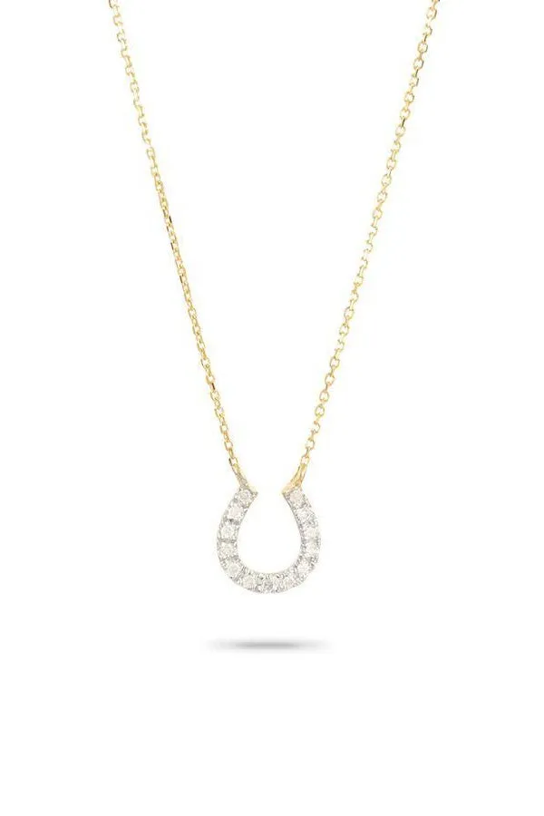 Adina Reyter - Pavé Diamond Horseshoe Necklace - Y14