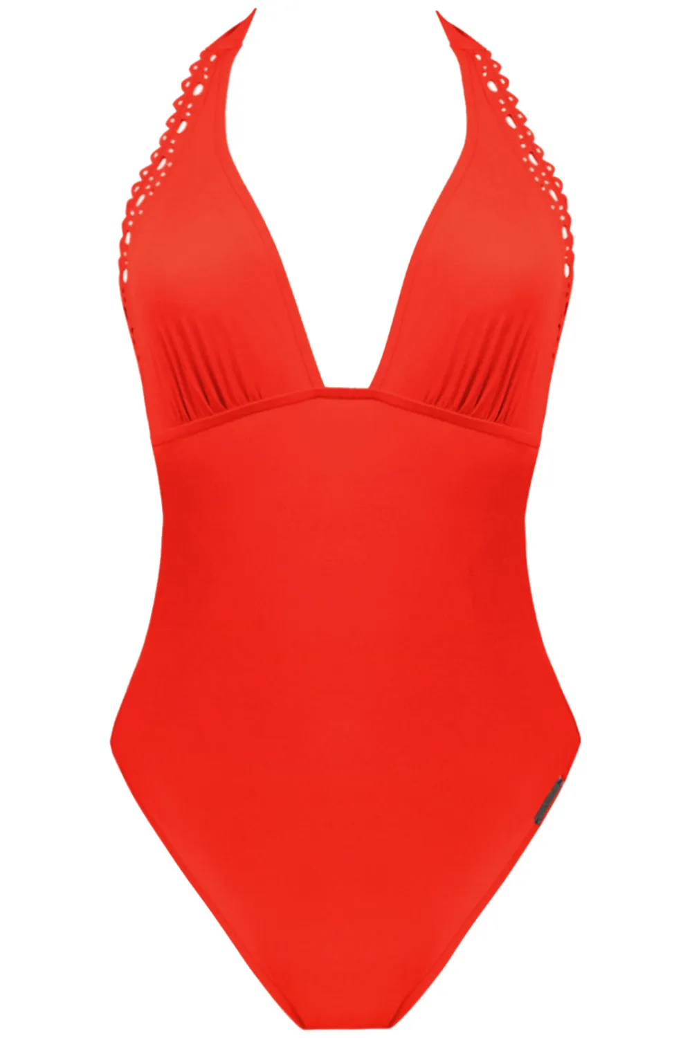 Ajourage Couture Plunging Back Halter Swimsuit