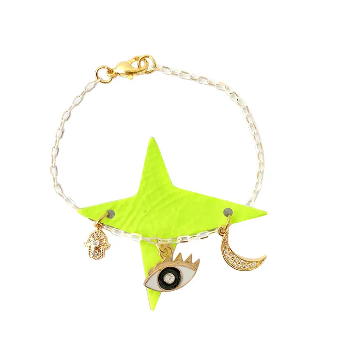 Atsuyo Et Akiko Team Amulet Bracelet Neon Yellow