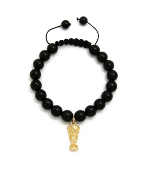 Black Bead Bracelet (Nefertiti)