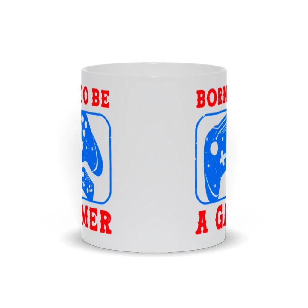 Born To Be A Gamer White Mugs,Video Game mug, Online Gamer Gift, Game Controller, Video Game Lover, Boys Teens Gaming,