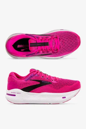 Brooks Women's Ghost Max Pink Glo/Purple/Black Athletic Lace Up Nursing Shoes