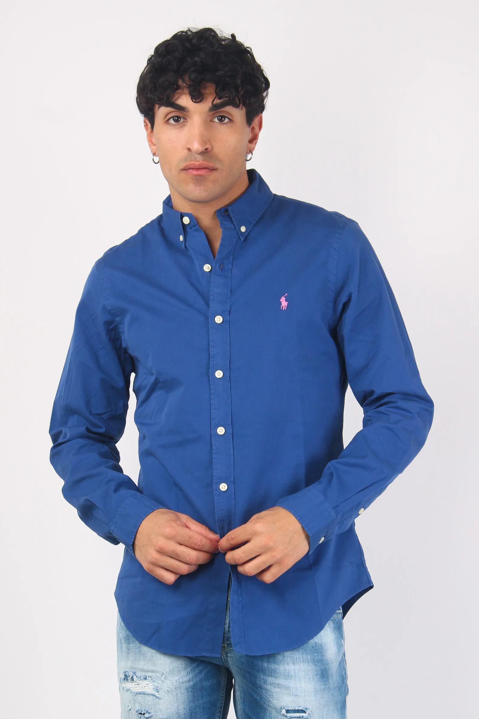 Camicia Twill Slim Fit Beach Royal