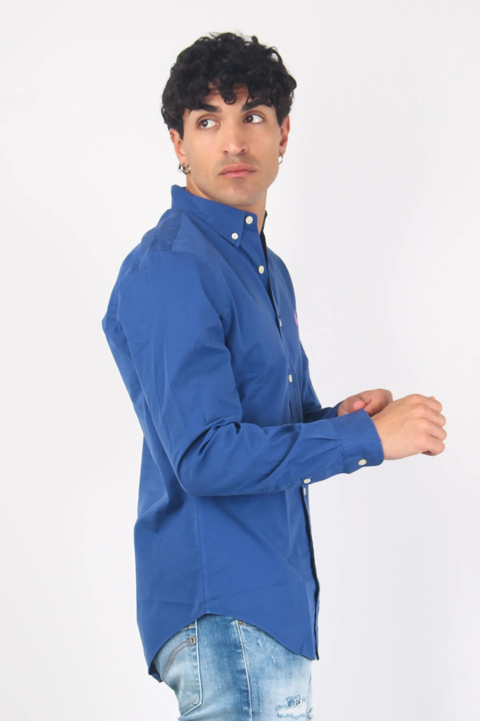 Camicia Twill Slim Fit Beach Royal