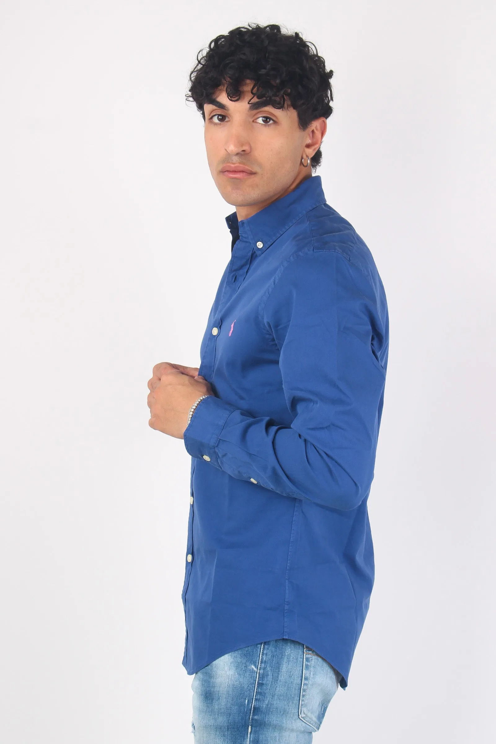 Camicia Twill Slim Fit Beach Royal