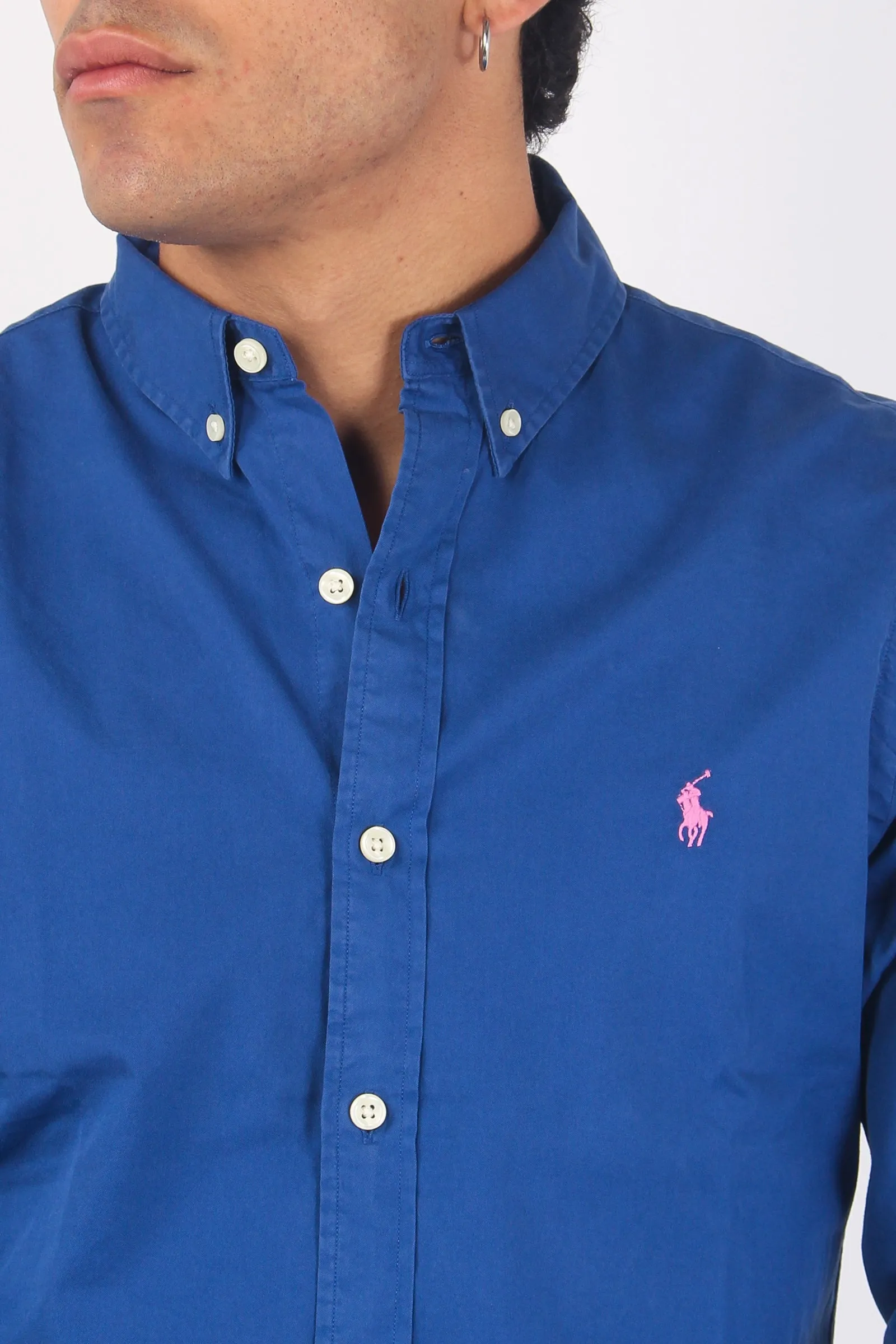 Camicia Twill Slim Fit Beach Royal