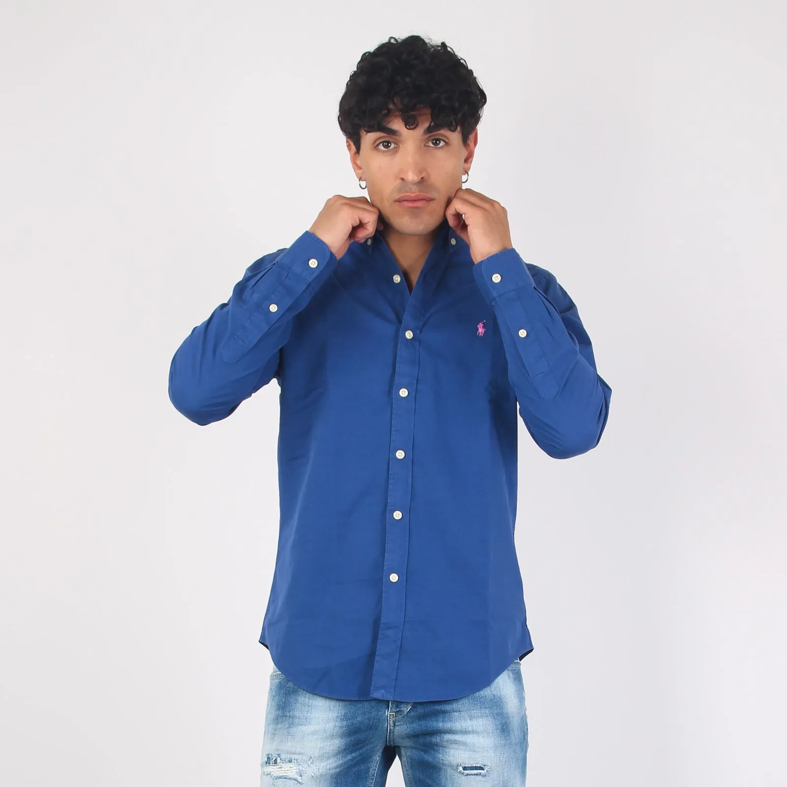 Camicia Twill Slim Fit Beach Royal