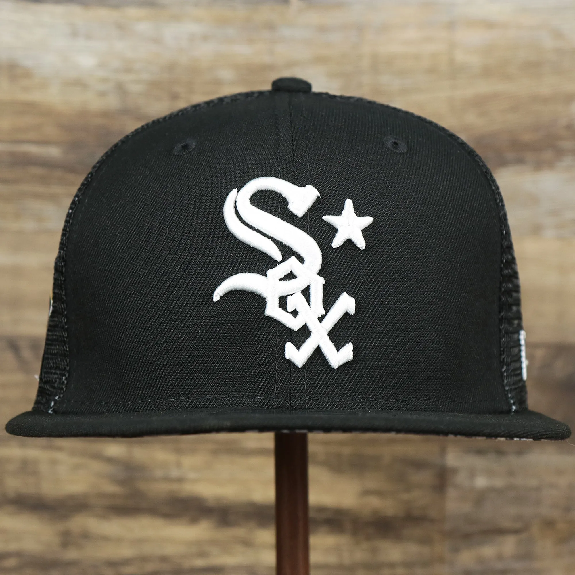 Chicago White Sox Metallic All Star Game MLB 2022 Side Patch 9Fifty Mesh Snapback | ASG 2022 Black Trucker Hat