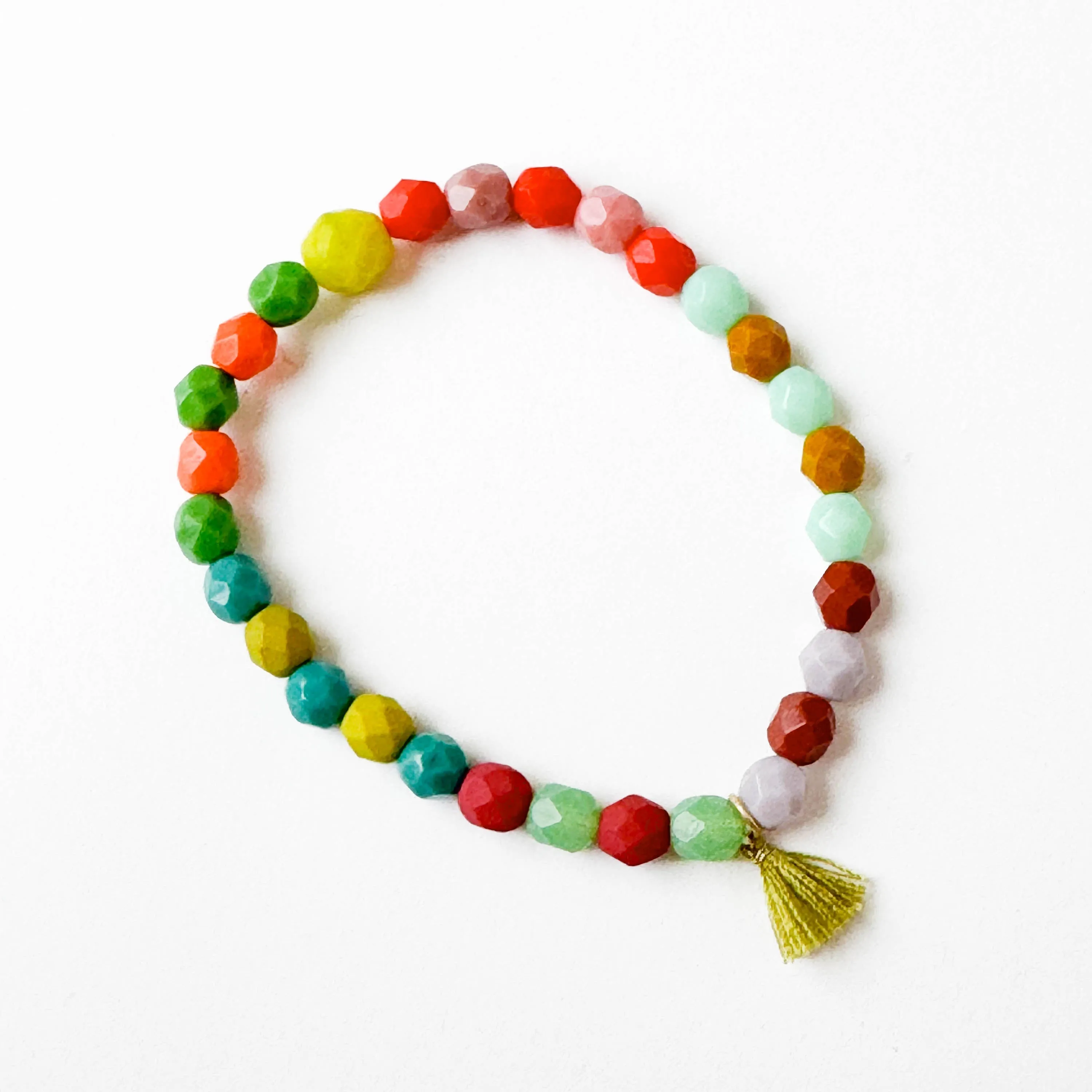 Colorful Bead Bracelet With Tassel - WS