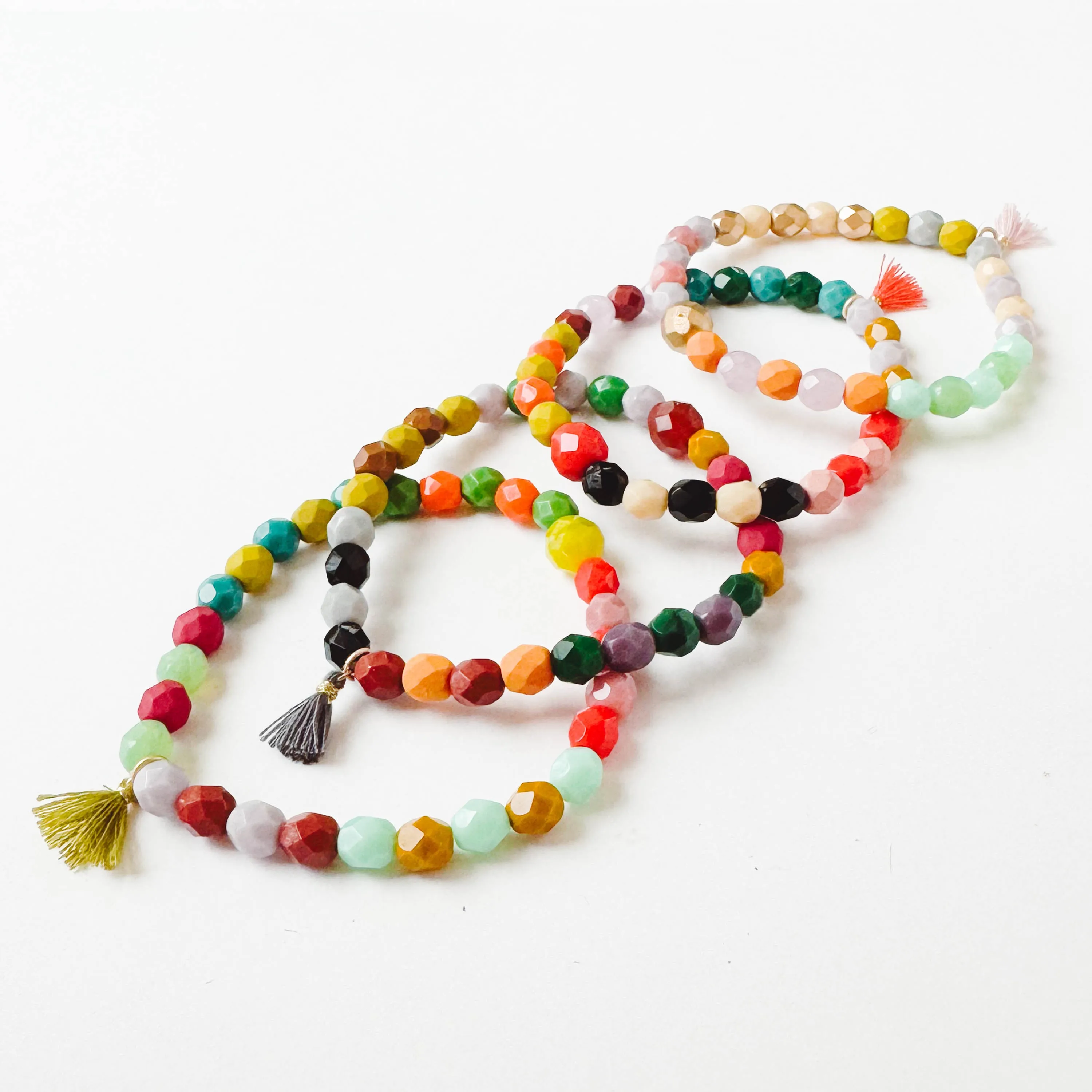 Colorful Bead Bracelet With Tassel