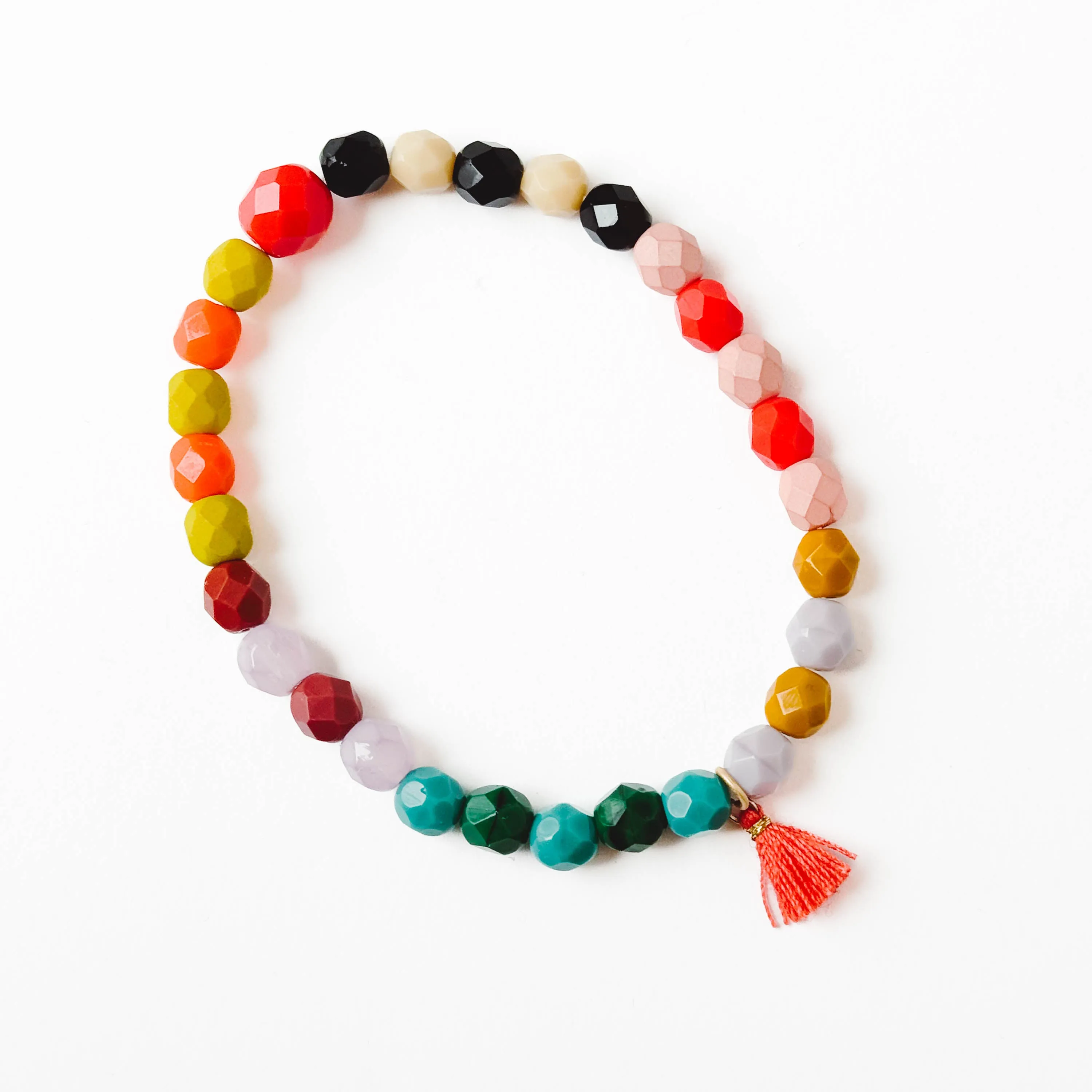 Colorful Bead Bracelet With Tassel