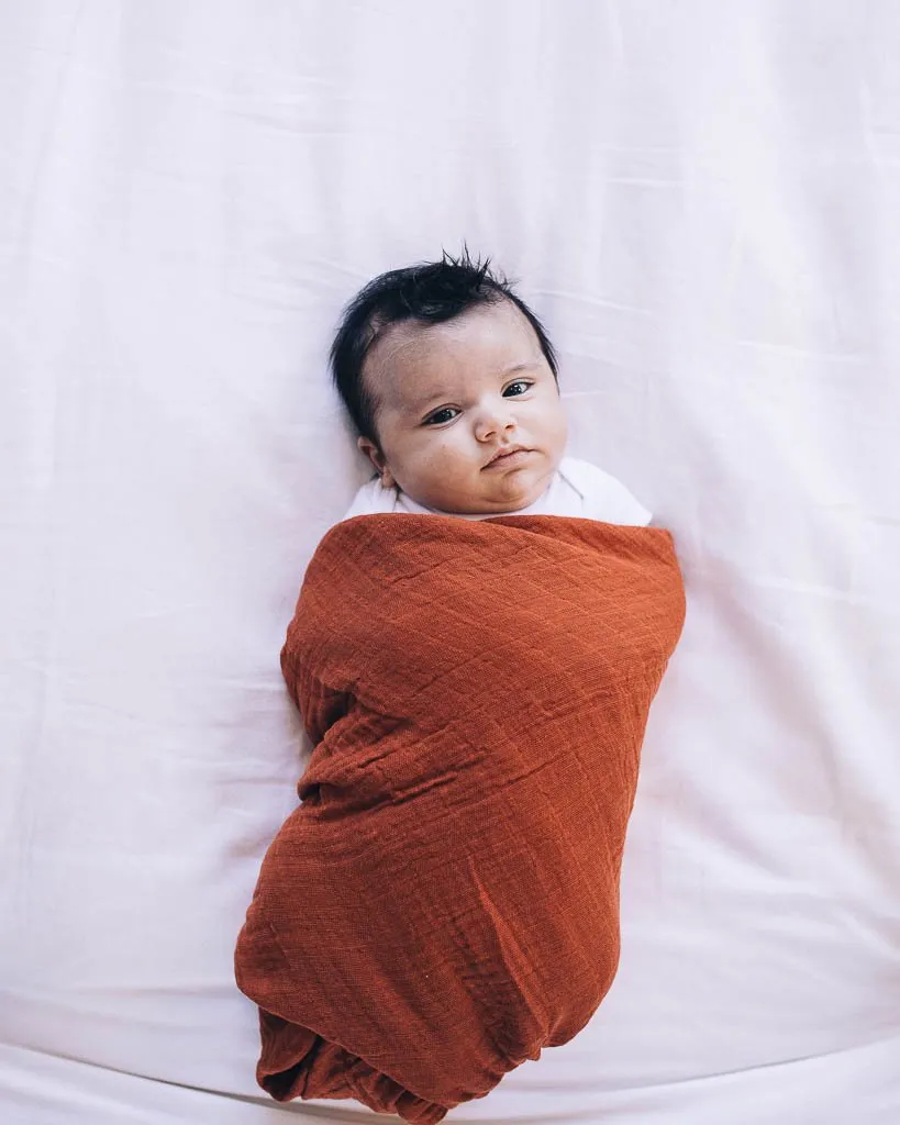 Cotton Swaddle, Rust