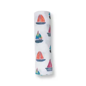 Cotton Swaddle, Sailboats